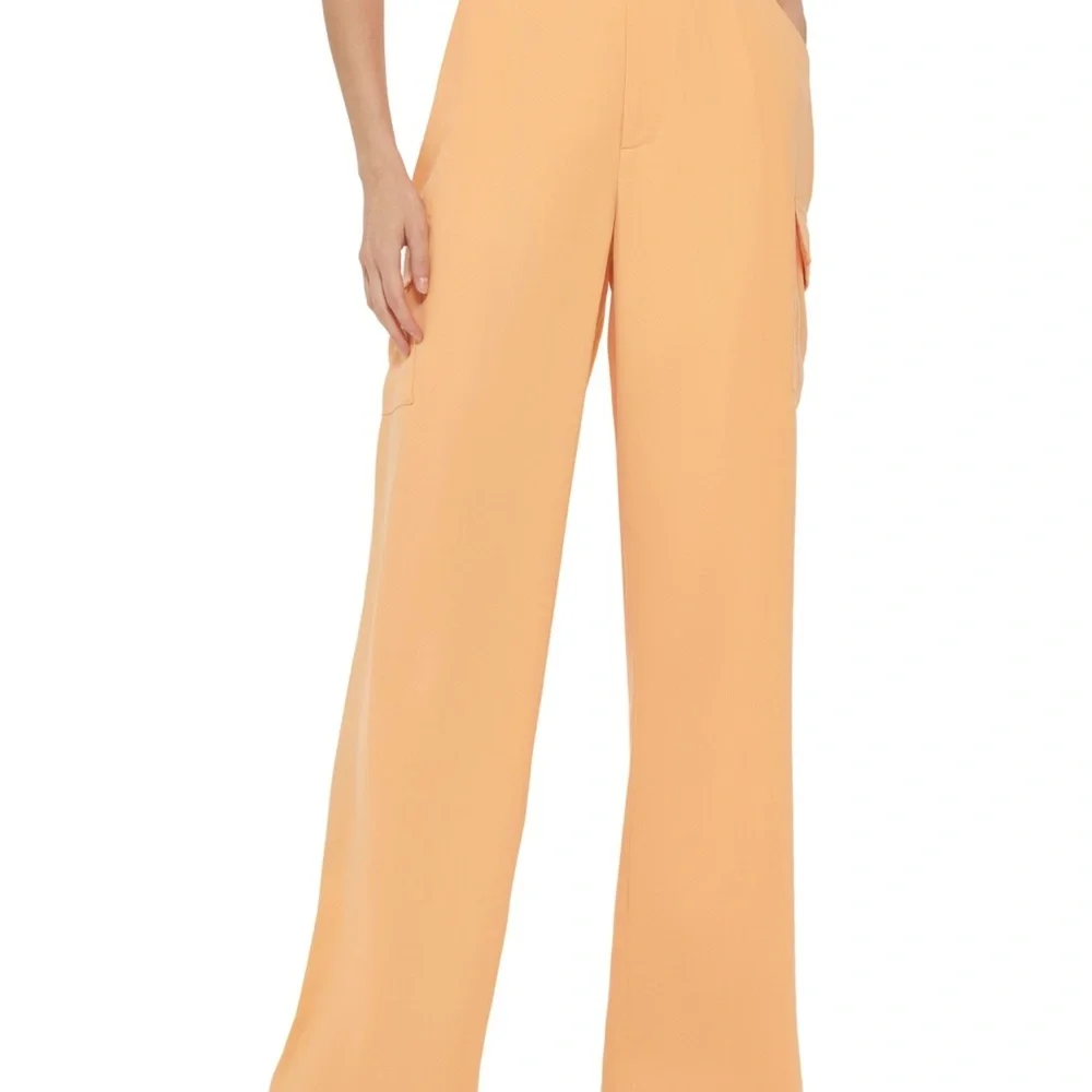 Dkny Orange Wide Leg Pants High Waisted